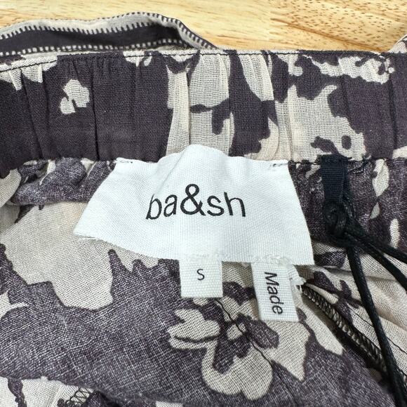 ba&sh NWT Dyno Printed Pants 100% Cotton Carbon Floral Print Size S Pull-On - Picture 5 of 10